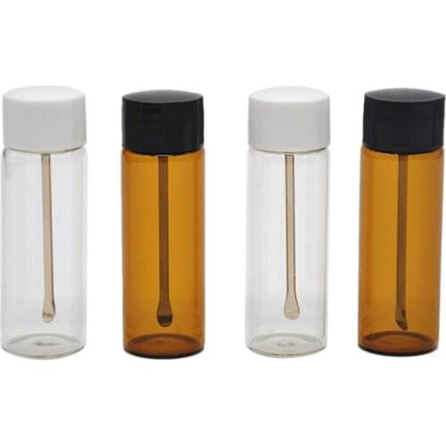 68MM Glass Bottle Snuff Bottle Snorter Pill Box Case Sniffer bottlesSnuff Sniffer Bottle With Metal Spoon glass kit Medicine box