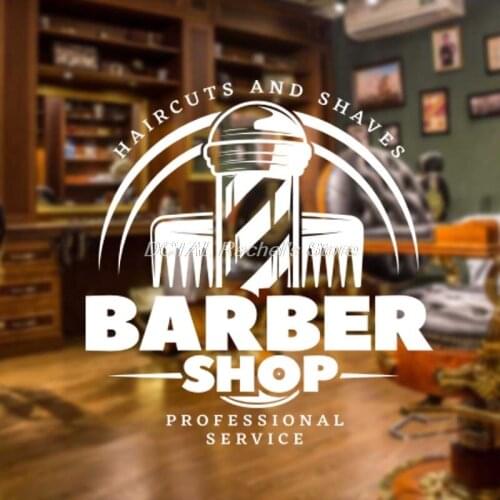 Haircuts and Shaves Hair Salon Barbershop Art Hairdresser Wall Decor Haircut Tools Wall Art Cosmetic for Hair Stylists Decal