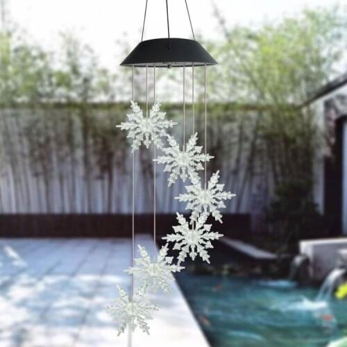 Solar-Powered Snowflake Shape Light Waterproof Colorful Hanging Lamp for Home Gadern Decoration @LS