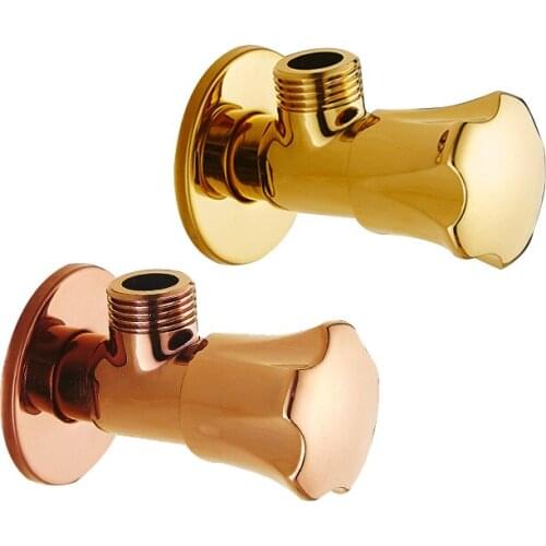Cold Water Triangle Valve Hot Water Triangle Valve Gold Brass G1/2 Thread Angle Valves For Kitchen Bathroom Toilet Heater Sink