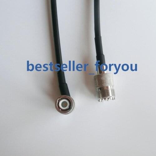 UHF female SO239 to BNC male right angle jumper pigtail coax RG58 cable 20inch