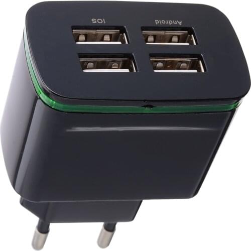 4 Port USB Smart Charger EU Plug Multiple USB Wall Charger Adapter 110-220V Power Plug Travel Adapter For iPad Mobile Phone