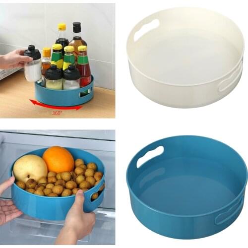 360 Rotating Tray Turntable Kitchen Storage Container Countertop Bathroom Cosmetic Holder Rack Plate Container
