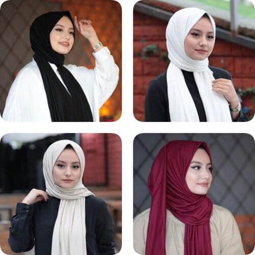 Women Hijab Clothing Muslim Scarf 15 Colours Islamic Shawl Turkey High Quality Plain Design Colorful 2021-22 Fashion