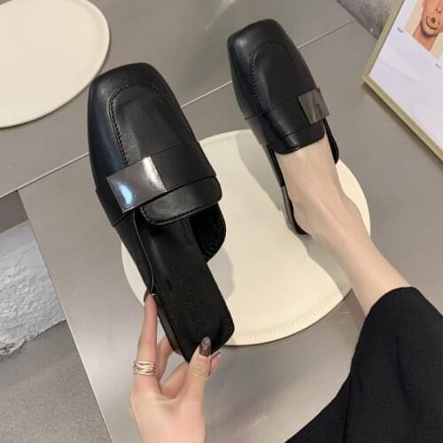 2021 Spring Office Shoes Women High Heels Pump 5CM Slip on Sandals Sandalias Comfortable Ladies Tenis White