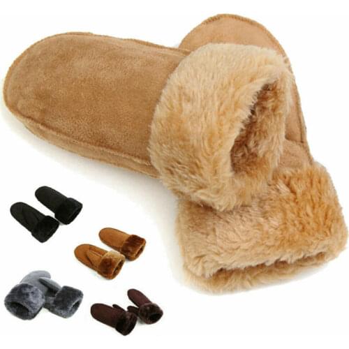 Winter women wool gloves genuine leather gloves ladies leather mittens thicken warm cute sheepskin women gloves outdoor