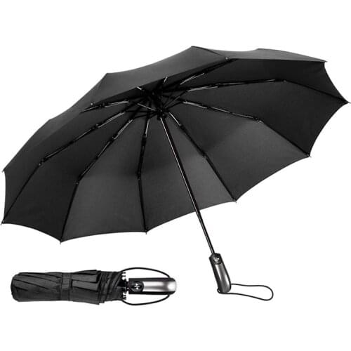 Wind Resistant 3Folding Automatic Umbrella Rain Women Auto Luxury Big Umbrellas Men Dropshipping Frame Windproof 10K Parasol
