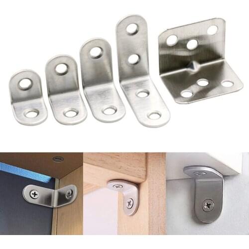 1Pcs Stainless Steel Corner Code L Type Code Round End 90 Degree Corner Bracket Thick Reinforced Angle Bracket