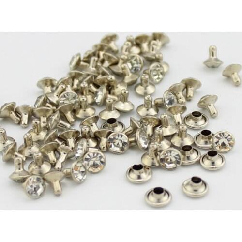 100sets/Lot Multiple Size Fashion A-Grade Rhinestone Rivets With Cap Crystal Tire Studs For Clothing DIY Handmade Accessory