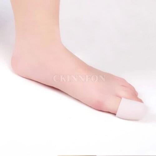 1000pairs/lot White Silicone Gel Protective Big Toe Caps Cushion Corns high quality