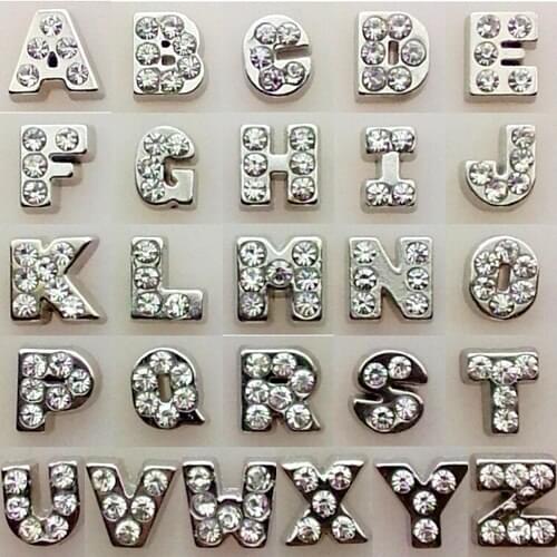 130pcs/lot high quality mix crystal letter charms diy A-Z alphabet floating locket Charms for living glass locket