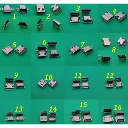16Model USB 3.1 Type C Connector Female Tab USB 3.1 Version Socket receptacle for HUAWEI MEIZU LeTV Xiaomi usb charging port