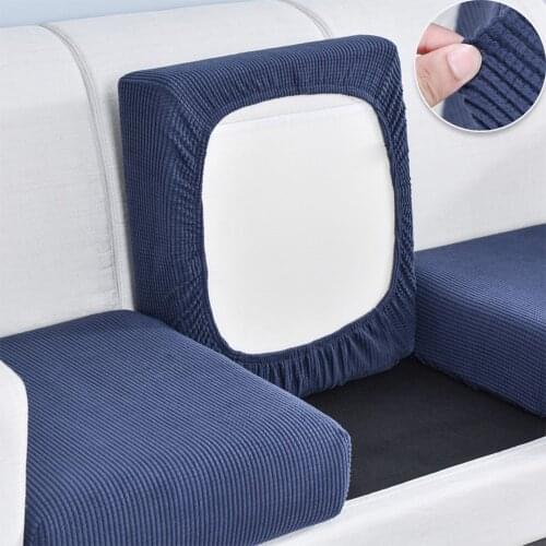 1pc Jacquard Sofa Seat Cushion Cover Chair Cover Stretch Washable Removable Slipcover 1/2/3/4 Seat Polar Fleece Sofa Protector