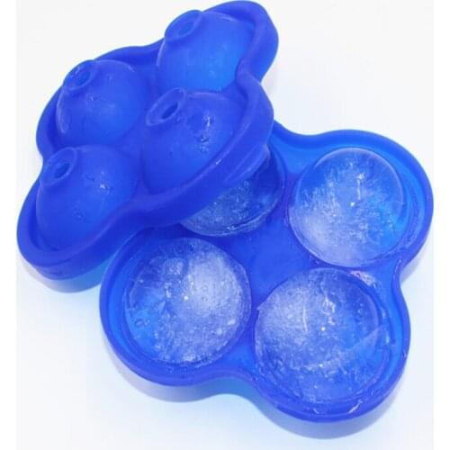 4 Cavity Ice Ball Maker Silicone Ice Molds Cocktail Whiskey DIY Round Mould Kitchen Bar Accessories Supplies