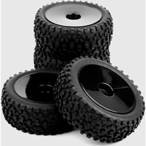 4PCS 1/10 Tyres Front Rear Tires And Wheel Rims Off-Road Car For HSP RC Automobile Toy Accessories