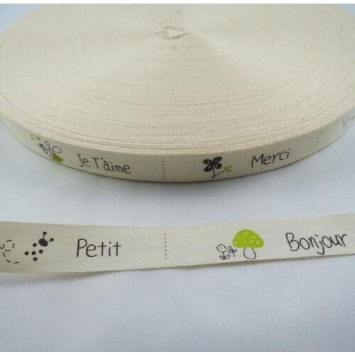 5/8'' 15mm 100% Cotton Ribbon DIY Handmade Cloth Sewing & Packing Label Webbing Tapes Printed Ribbon Set 5YDS X33