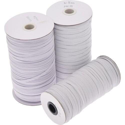 100M 200M White Elastic Band Rope For Sewing Craft Garment Bags Accessories DIY Craft Masks Ear Hanging Cord Supplies