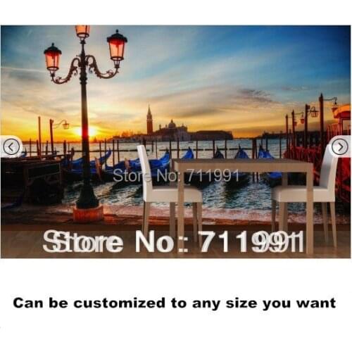 Free shipping Dusk Venice Canal Mural wallpaper