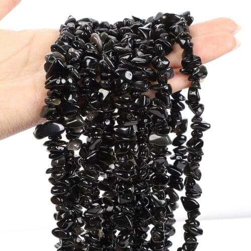 Natural Blackstone Irregular Freeform Chip Gravel Beads Loose Spacer Bead For Jewelry Making DIY Charm Bracelet Necklace 3-5-8MM
