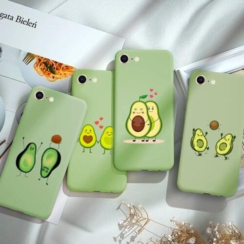 Avocado Phone Case For iPhone X S XR MAX Cartoon Plain Green Silicone TPU Cover For iPhone 12 11 Pro Max mini 7 6 6S 8 Plus