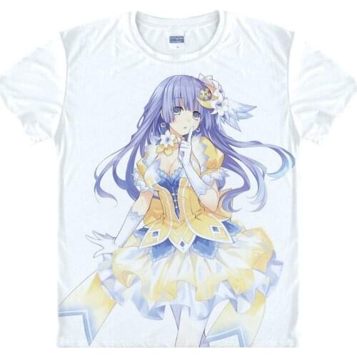 Date A Live T-Shirt Yoshino Shirt Mens Clearance T-shirts Anime T-Shirt Cute Womens T-Shirts Short Sleeve Womens white Shirts a
