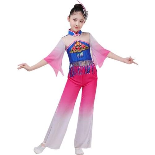 Childrens Classical Dance Costumes Chinese Style Girl Dance Dress Childrens Folk Dance Costumes