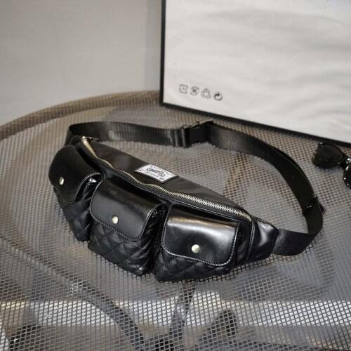 Mihaivina Fanny Pack Men Designer Leather Chest Bag Crossbody Plaid Belt Bags Women Multi-Pocket Sports Bag Waist Pack Wholesale