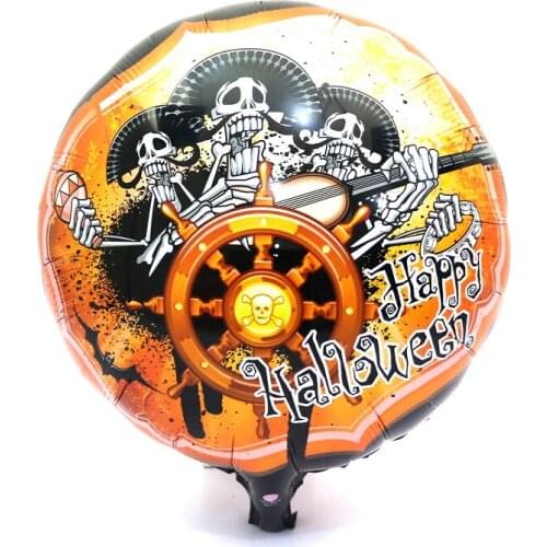 Hot 18 inch 5pcs Happy Halloween Skull pirate rudder foil balloons party decorations balloon Halloween kids toys