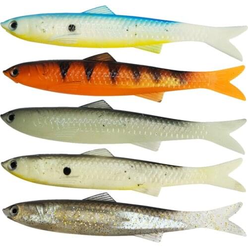 INFOF 5pcs/pack Soft Fishing Lure Swimming Minnow 13g/13cm Soft Baits Swimmer Swimbait Wobbler Internal Aluminum Adjustable
