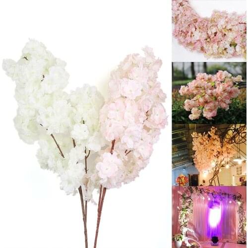 Artificial Flower Cherry Blossom Wedding Props Ornament DIY Cherry Tree Silk Decor Simulation Wedding Bouquet Home Decoration