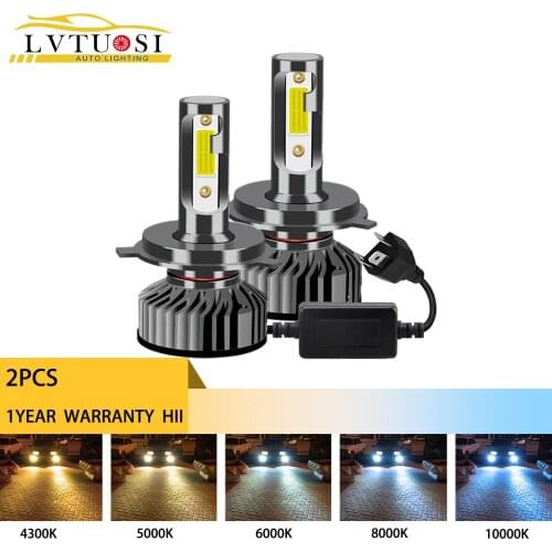 2PCS H1 9005 Fog Lamps Bulbs Canbus 6000K COB Chips H4 H8 H9 H11 Turbo Fan Auto Headlamp Car LED Headlight H7 4300K 3000K