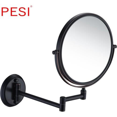 Brass Bath Mirror 1X/3X Magnification Wall Mounted Adjustable Makeup Mirror Dual Arm Extend 2-Face Bathroom Mirror, Chrome