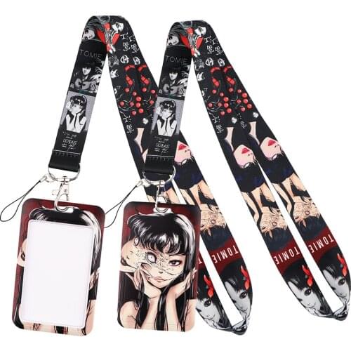 LT639 Japanese Terror Anime Lanyard Credit ID Badge Holder Key Rings Bag Student Travel Bank Bus Business Card Cover Keychain