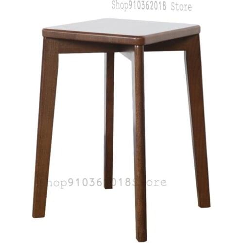 Solid Wood Small Stool Household Bench Fashion Creative Adult Knot Solid Wood High Stool Dining Table Stool Makeup Stool Low Sto