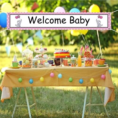 Cute Baby Elephant Pink Welcome Baby Holiday Party Supplies Decoration Banner Couplet Outdoor Garden Courtyard Indoor Huge Sign