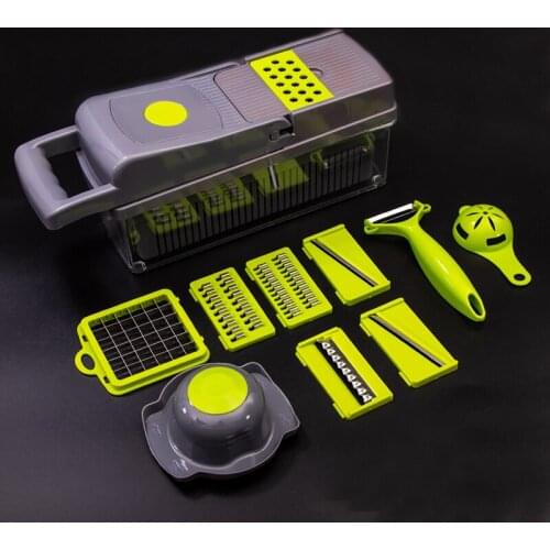 Multifunctional Vegetable Cutter Fruit Slicer Grater Shredders Drain Basket Slicers 8 In 1 Gadgets Kitchen Accessories