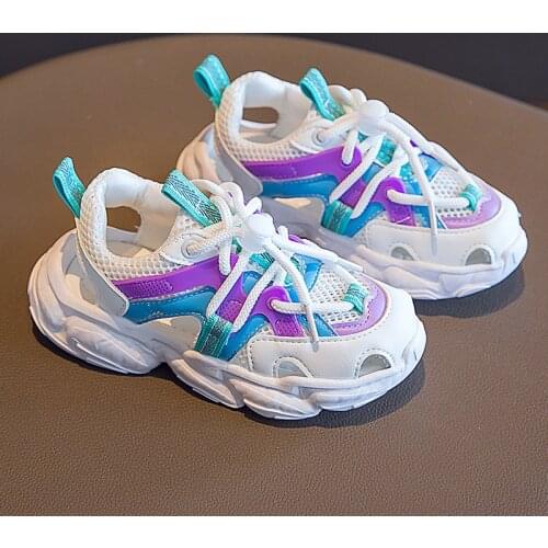 Fashion Girls Mesh Sandals Breathable Walking Shoes Children Non-slip Soft Sport Running Shoes Kids Outdoor Trainers Sneakers