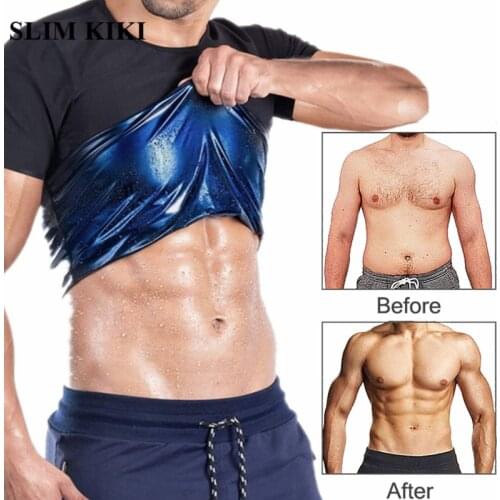 Men’s Sauna Suit Sweat Tank Top Heat Trapping Workout Vest for Men Slimming Body Shaper Waist Trainer Corset for Men with Zipper