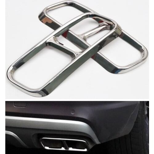 For Audi Q7 2016-2018 Stainless Steel Car Exhaust End Tip Pipes Muffler Trim