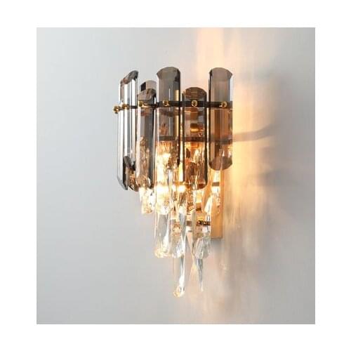 Wall lamp living room light luxury crystal lamp creative personality bedroom lamp Nordic modern minimalist aisle lighting