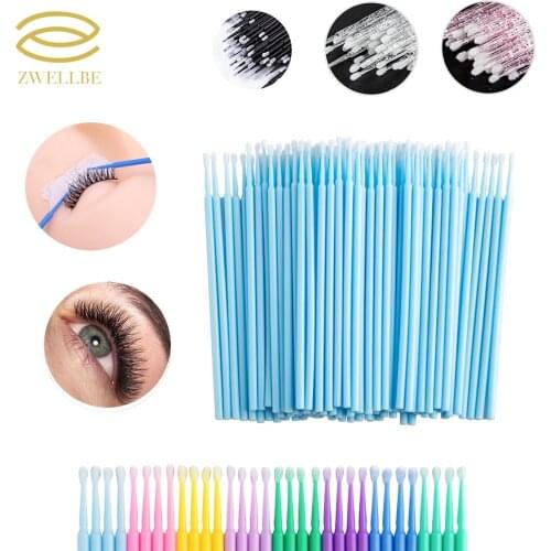 100Pcs/bag Disposable MicroBrush Eyelashes Extension Individual Lash Removing Swab Micro Brush For Eyelash Extension Tools