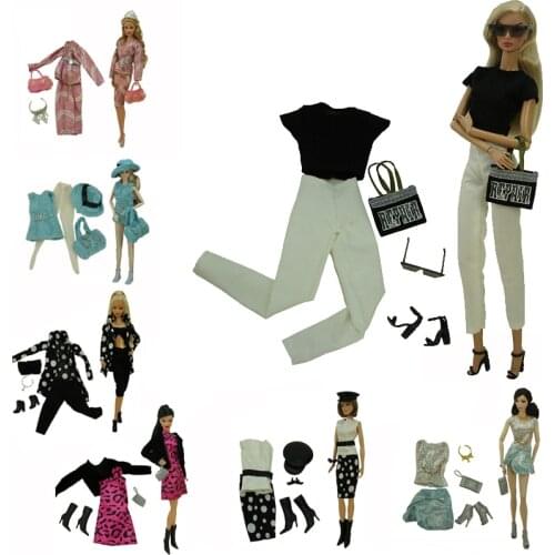 30cm Doll Dress Clothes Sweater skirt Clothes and shoes accessories set for licca For Barbie Doll Baby Toys Best Girl' Gift