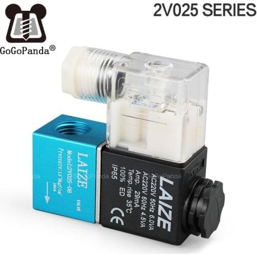 Pneumatic Solenoid Valve 2v025-08 AC220V Coil Two Two-way Electricity Control Reversing Valve DC24V 12 V
