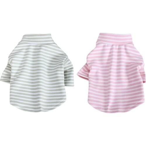 Dog Cat Striped T-Shirt Autumn Spring Pet Dog Clothes Puppy Apparel for Dog Cat Boy and Girl Pet Puppy Sweatshirt For Chihuahua