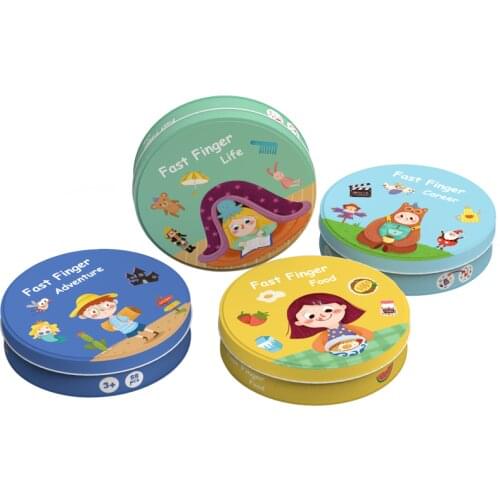 PWO Children Early Educational Baby Colorful Cartoon Popular Kids Career Matching Paper Card Iron Box Toys More Than 3 Years Old