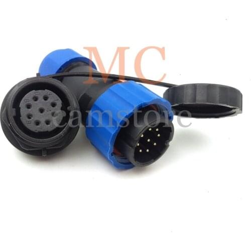 SD20 9pin waterproof connector, 9wires LED panel light power cable connector,9core industrial bulkhead plug socket adapter, IP68