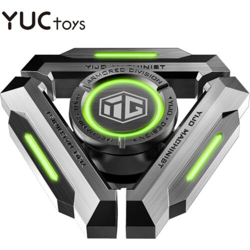 Luminous Fidget Spinner Hand Fingertip Mute Bearing R188 Yellow Xmas Gift Toys EDC for Kids Adults Metal Alloy Senior Gyro Boys