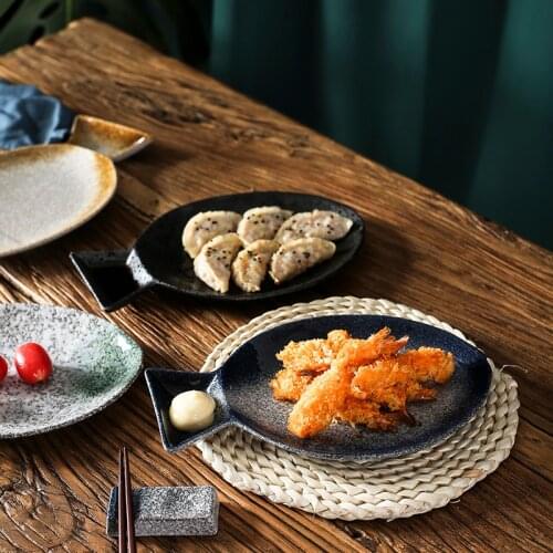 Restaurant sushi plate net red characteristic fish shaped plate dumpling plate with vinegar plate creative fried snack plate