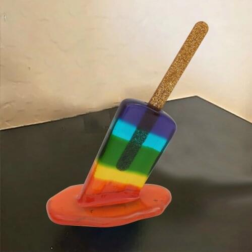 Melting Popsicle Sculpture Ice Cream Resin Ornaments Decor Crafts Kawaii Room Decor Art Decoration