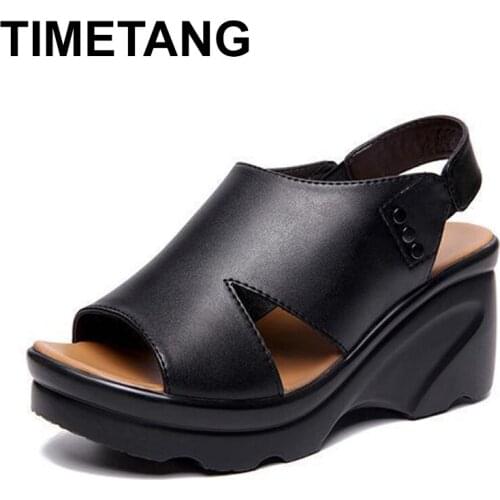 TIMETANGWedges Sandals Women Summer 2019 New Platform Plus Size 35-43 Woman Shoes Open Toe SandalsE1349